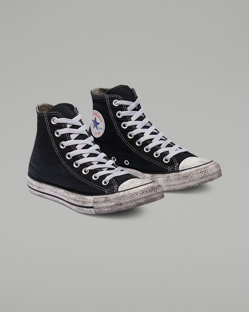 Tenisi Inalti Dama Converse Chuck Taylor All Star Panza Smoke Negrii Albi | RO J13UOD350